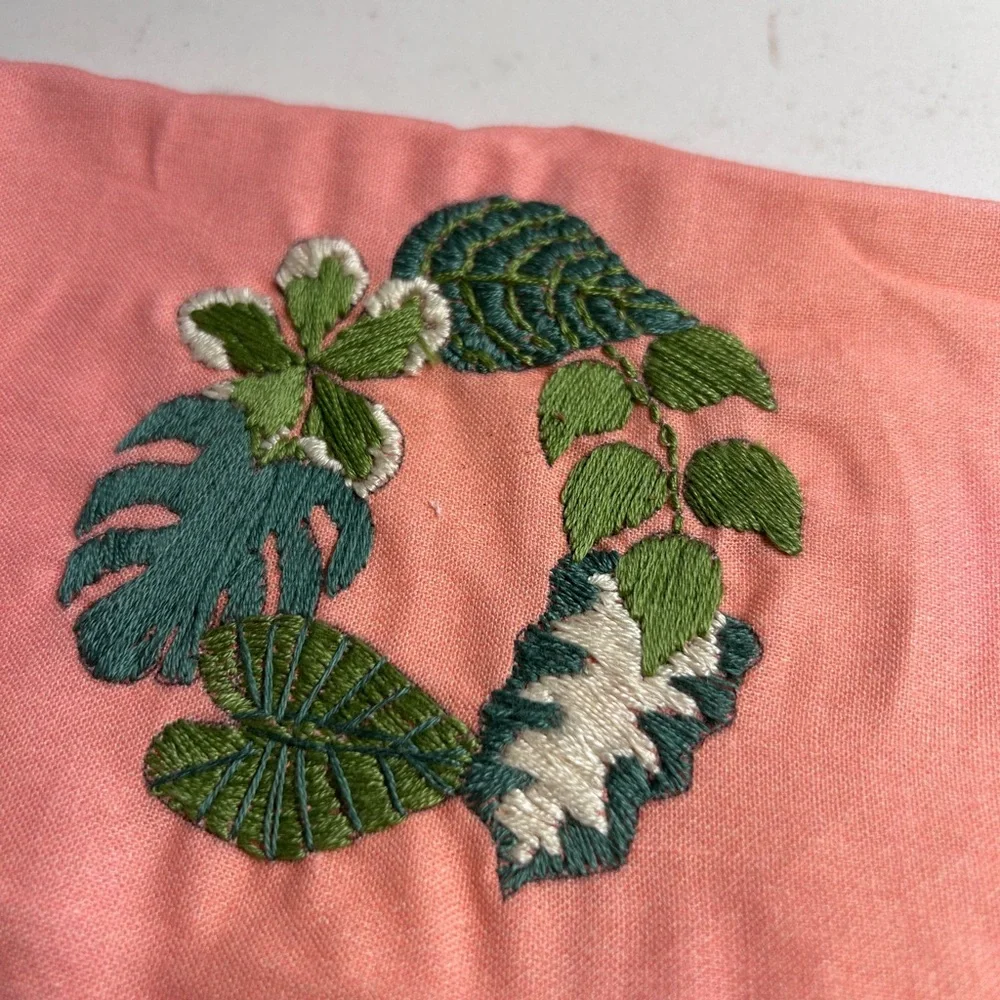 Hand Stitched Foliage Embroidery Plant Monstera